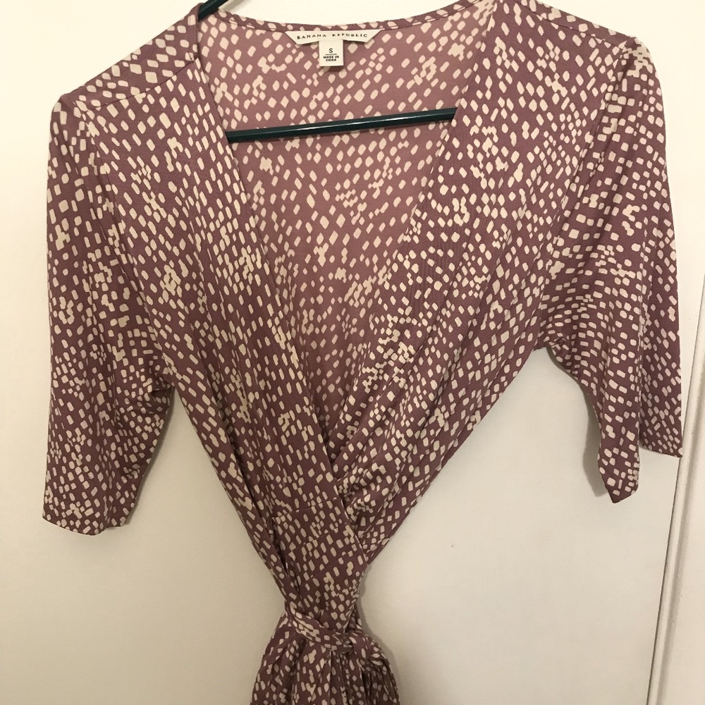 Banana Republic Purple Silk Blend Wrap Dress